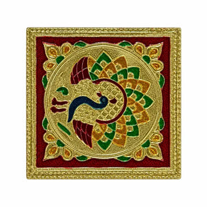 Idol Stand Design 2 – 5 × 5 Inch, peacock design, front view
