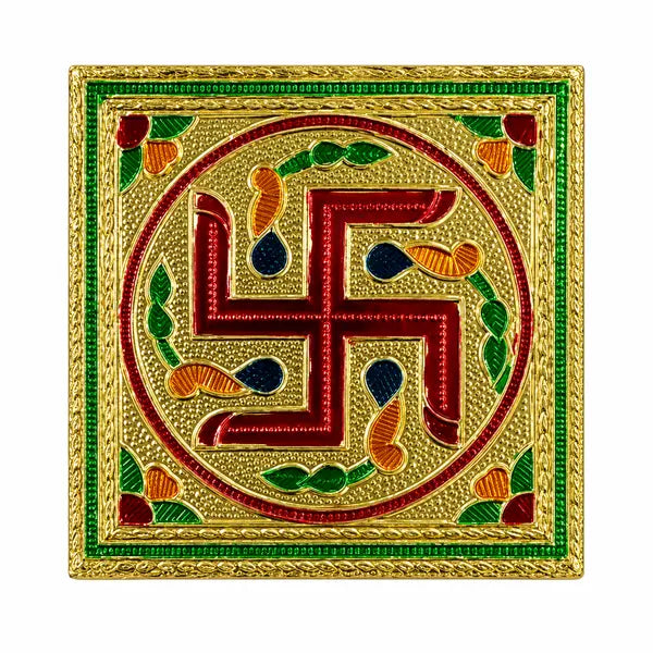 Idol Stand Design 3 – 4 × 4 Inch, swastik design, front view