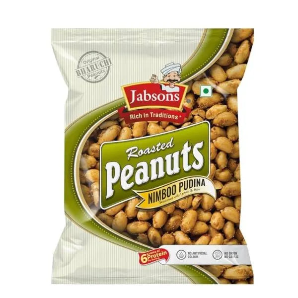 Jabsons Roasted Peanuts Nimboo Pudina - 140g
