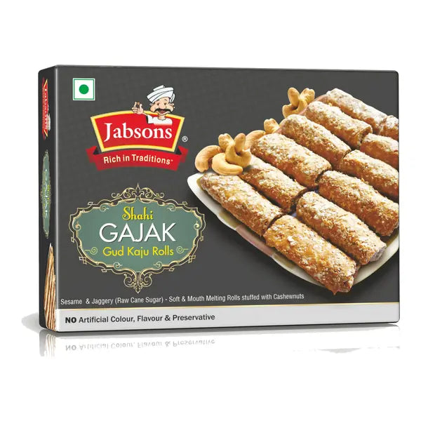 Jabsons Shahi Gajak Gud Kaju Rolls 175g box