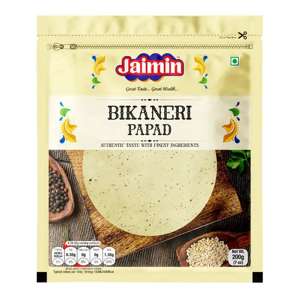 Jaimin Bikaneri Papad urad lentil crackers 200g pack