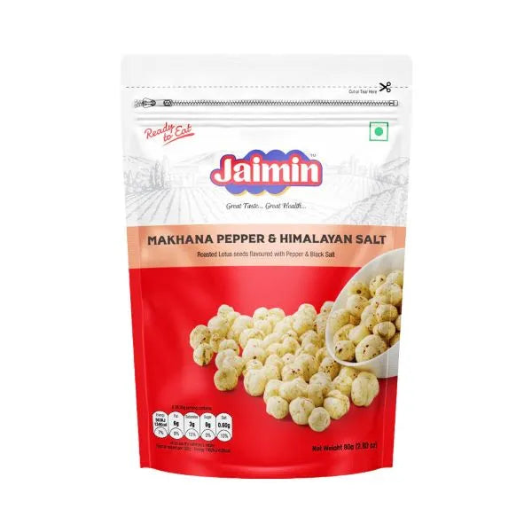 Jaimin Makhana Pepper and Himalayan Salt - 80g