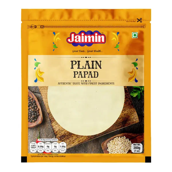 Jaimin Plain Papad urad lentil crackers 200g pack