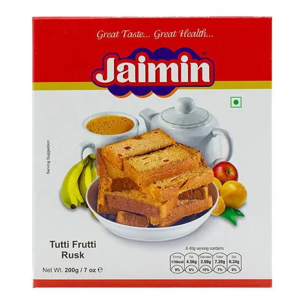 Jaimin Tooty Fruity Rusk sweet toast biscuits 200g box