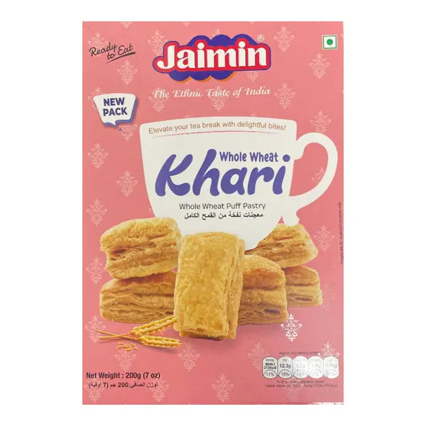 Jaimin Whole Wheat Khari flaky puff pastry 200g box