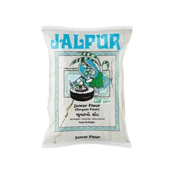 Jalpur Juwar sorghum flour 2kg pack, front view on white background