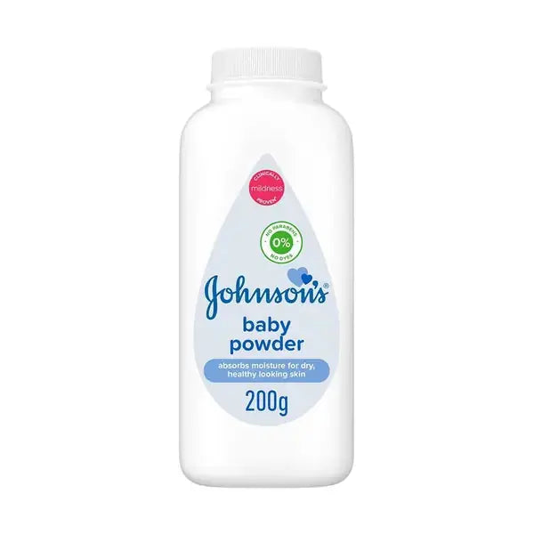 Johnsons Baby Powder 200g bottle on white background