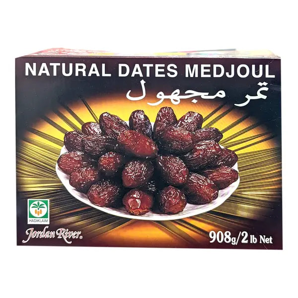 Jordan River natural Medjoul dates 908g retail box front view