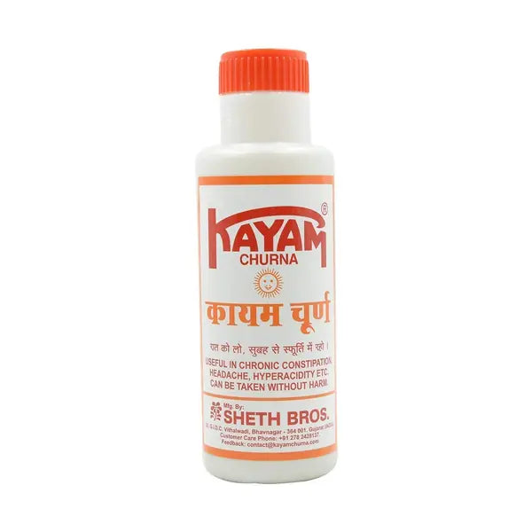Sheth Brothers Kayam Churna herbal powder, 100g bottle