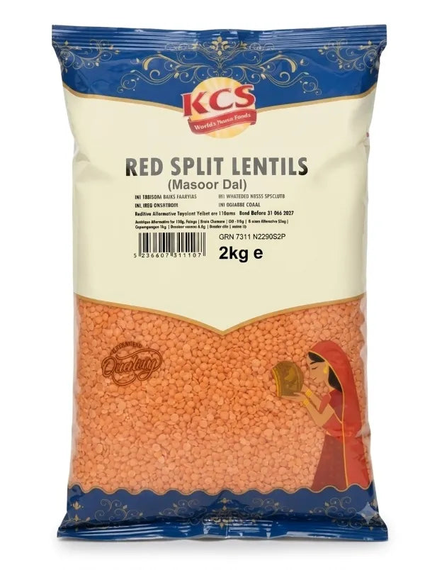 KCS Red Split Lentils (Masoor Dal) - 2kg