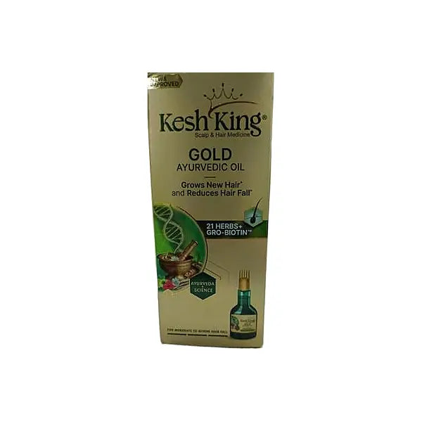 Kesh King Gold Ayurvedic Oil 100ml straight front pack on white background