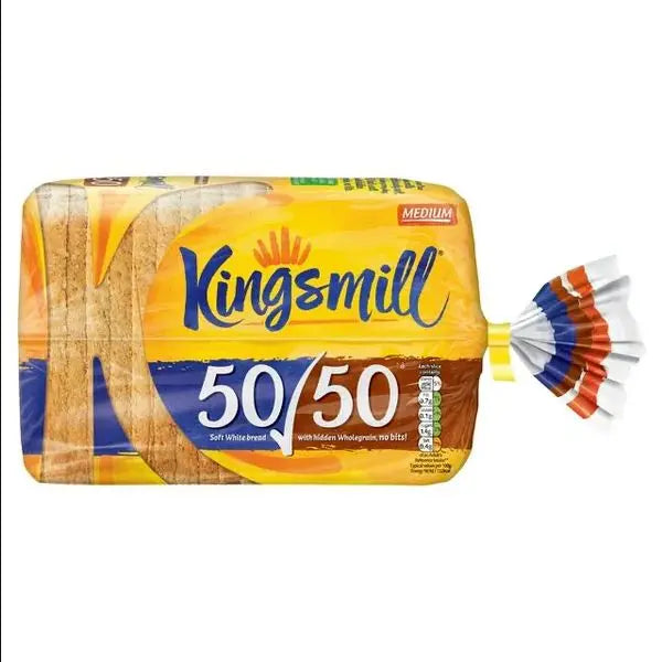 Kingsmill 50/50 Medium Bread 800g sliced loaf pack