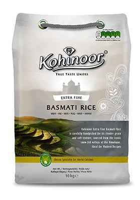 Shop Kohinoor Basmati Rice Extra Fine Silver - 10kg at Grocerywala