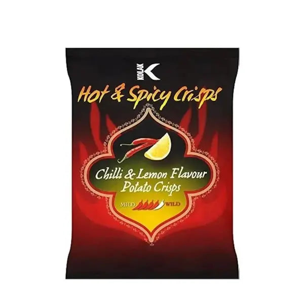 Kolak hot and spicy chilli lemon potato crisps, 85g pack