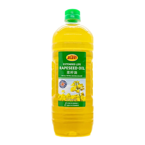 KTC Rapeseed Oil 2 litre bottle, front label