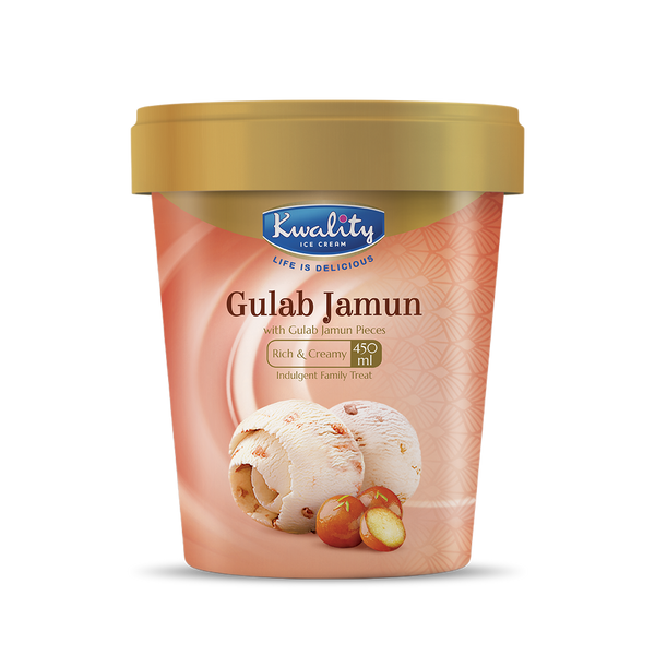 Kwality Gulab Jamun ice cream tub 450ml frozen dessert