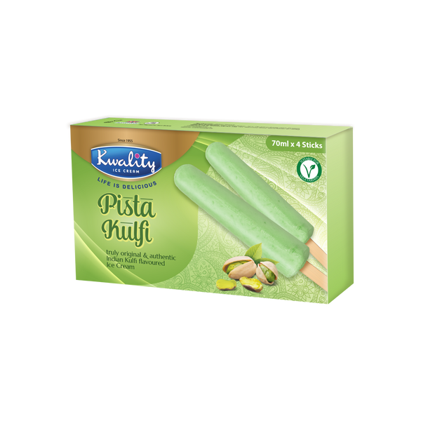 Kwality Pista kulfi sticks 4 pieces 280ml frozen dessert
