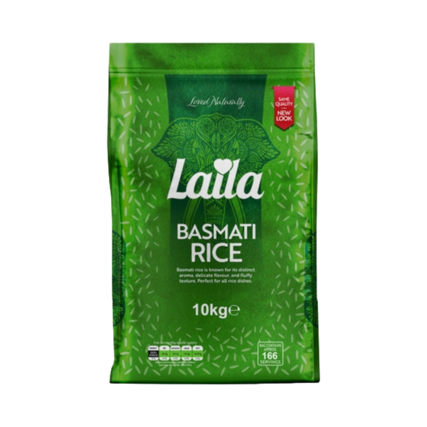 Laila long grain basmati rice 10kg green bag