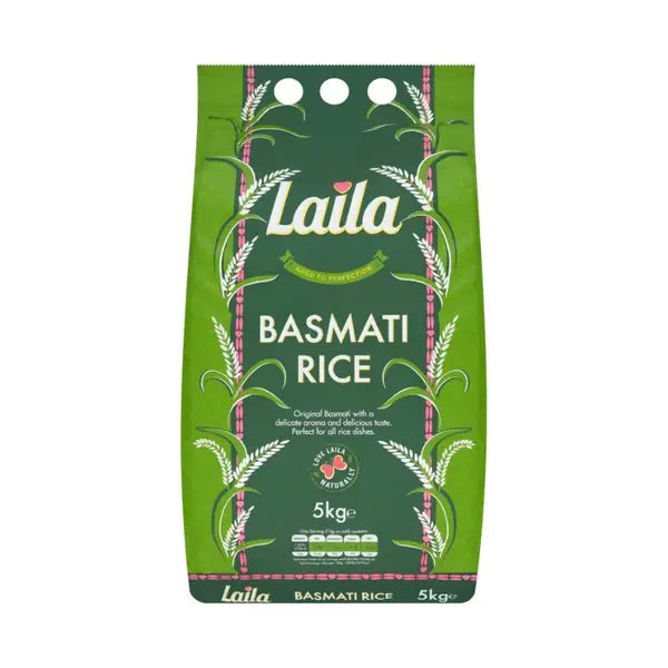 Laila Basmati Rice long grain family pack, 5kg bag