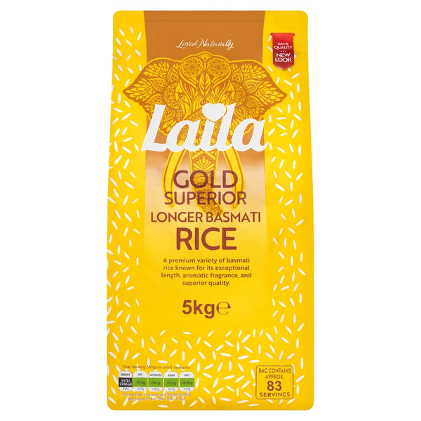 Laila Gold Superior Longer basmati rice 5kg bag