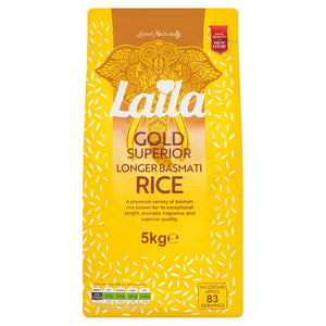 Laila Gold Superior Longer basmati rice 5kg bag