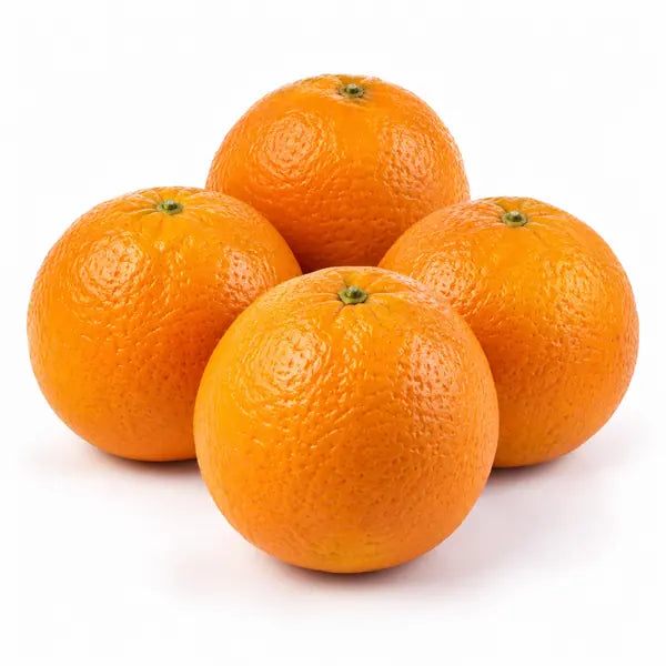 Fresh large oranges on a white background
