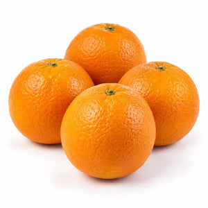 Fresh large oranges on a white background