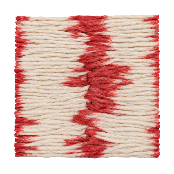 Long red and white cotton wicks baati bundle on white background
