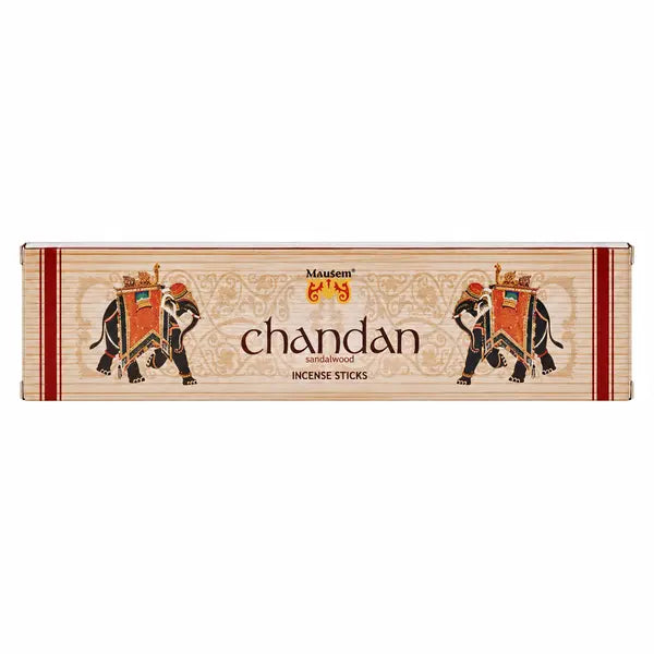 Mausem Chandan Sandalwood Incense 20 Sticks box centred on pure white background