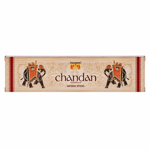 Mausem Chandan Sandalwood Incense 20 Sticks box centred on pure white background