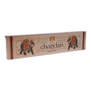 Mausem Chandan sandalwood incense twenty-stick retail box front view