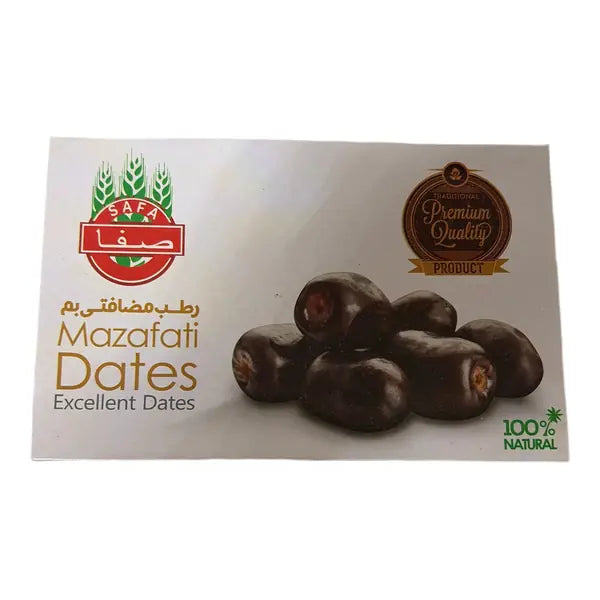 Mazafati Iranian dates 550g premium retail box front view