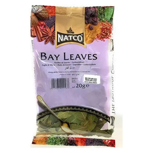 Natco bay leaves 20g packet shown clearly on a white background