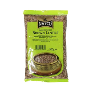 Natco brown whole masoor dal 500g lentils