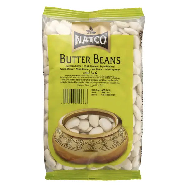 Natco butter beans 500g pack displayed clearly on a white background