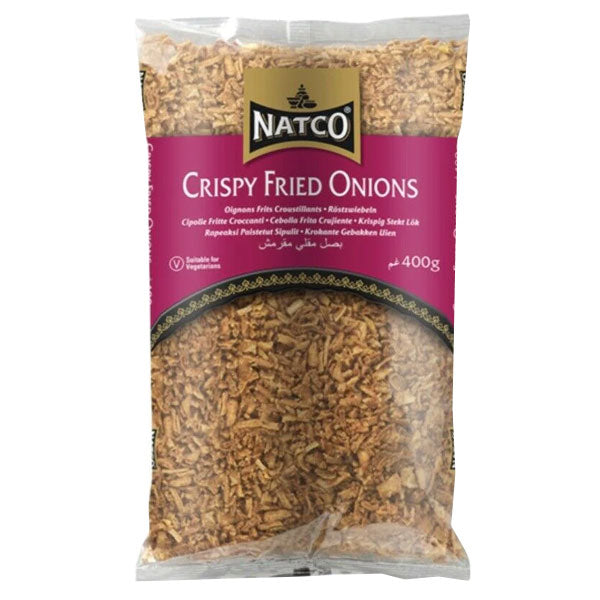 Natco golden crispy fried onions 400g resealable pouch
