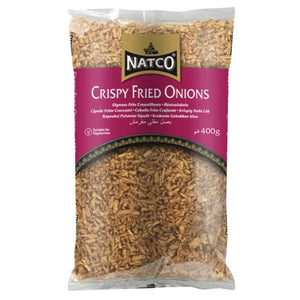 Natco golden crispy fried onions 400g resealable pouch