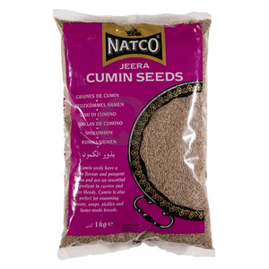 Natco cumin seeds 1kg pack displayed clearly on a white background