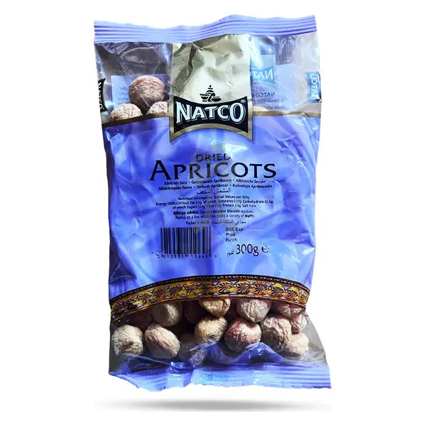 Natco dried apricots khubani 300g pack on a clean white background