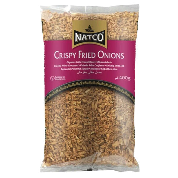 Natco golden crispy fried onions 400g resealable pouch