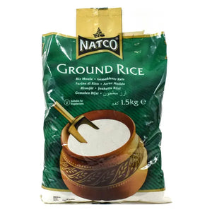 Natco ground rice coarse 1.5kg pack displayed on a white background