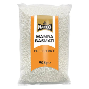 Natco mamra basmati puffed rice 908g pack on a white background