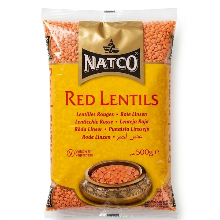 Natco Red Split Lentils (Masoor Dal) 500g pack