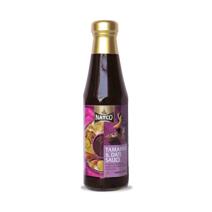 Natco Tamarind & Date Sauce 340g bottle with purple label and gold cap