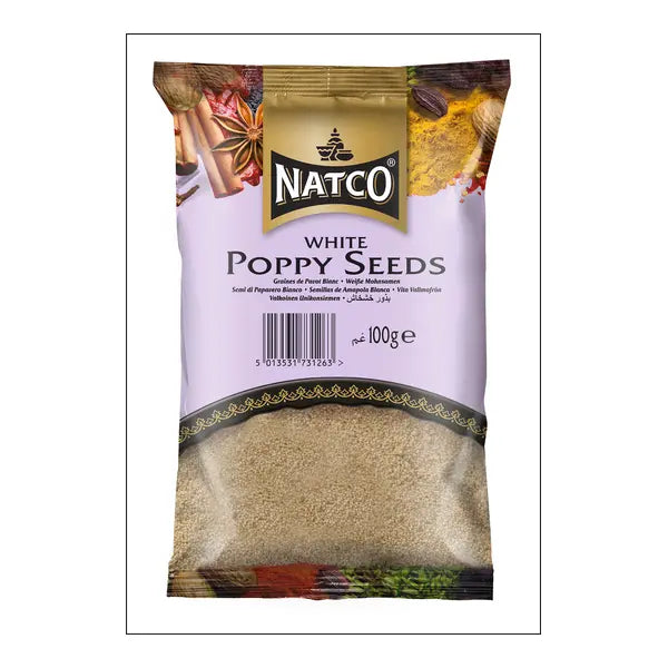 Natco white poppy seeds 100g resealable retail packet