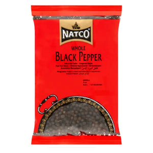 Natco whole black pepper 1kg pack displayed on a white background