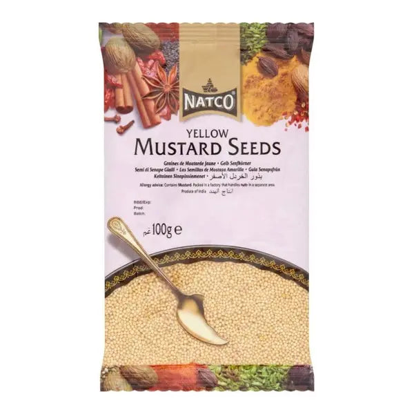 Natco yellow mustard seeds 100g resealable retail packet