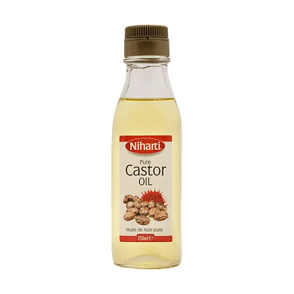 Niharti Castor Oil 250ml straight bottle on white background