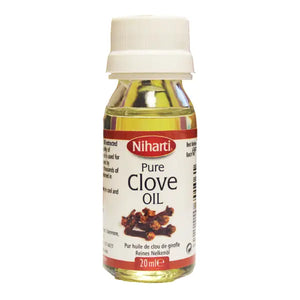 Niharti pure clove oil 20ml glass bottle with white cap