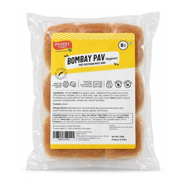 Pandit Bombay Pav Frozen 240g - Eggless 6 pieces